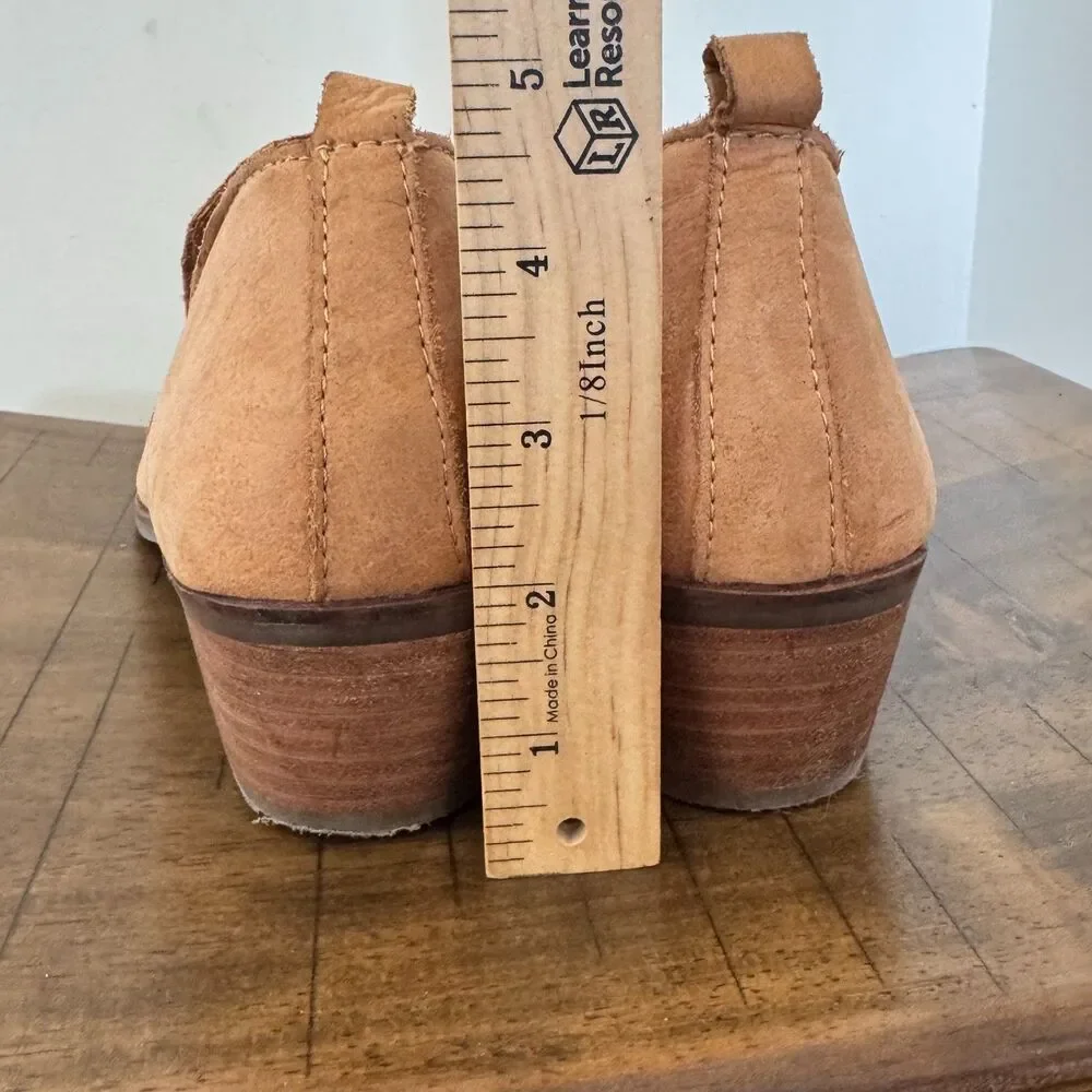 Lucky Brand Tan Leather Shootie Booties Women's 11 Western Boho Comfort